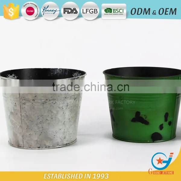 Garden Iron and Zinc Powder Coated Beautiful Flower Bucket Galvanized Buckets for Flowers photo-6