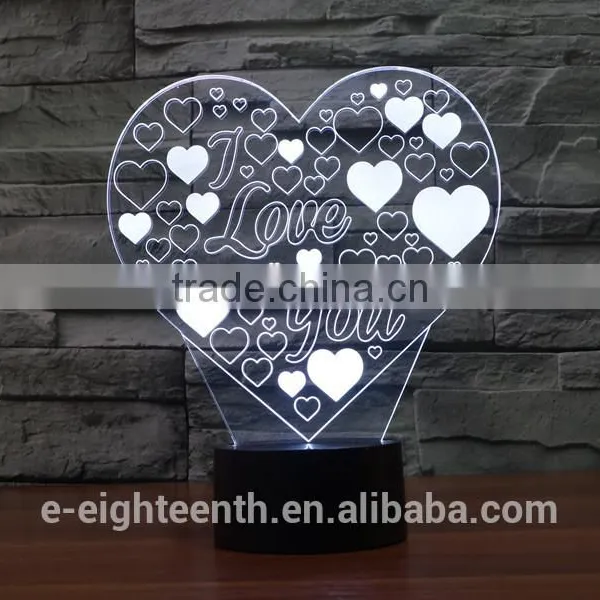 2016 Best Seller Customize Logo Awsome Visual Illusion Light Touch Panel 3D Led Night Lights for Indoor Decoration photo-2