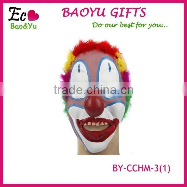 Clown Latex Mask ,Wholesale Hallween Party Latex Mask Funny Clown Mask With Wig photo-3