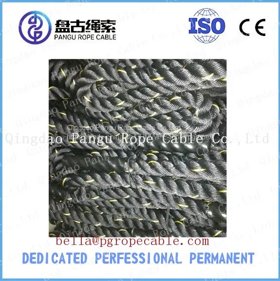 38mm Yellow Line Black Color Gym Battle Rope photo-3