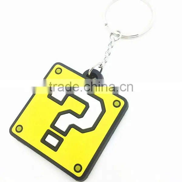 Factory Supply Square Shape Custome Silicone Rubber Keychains photo-4