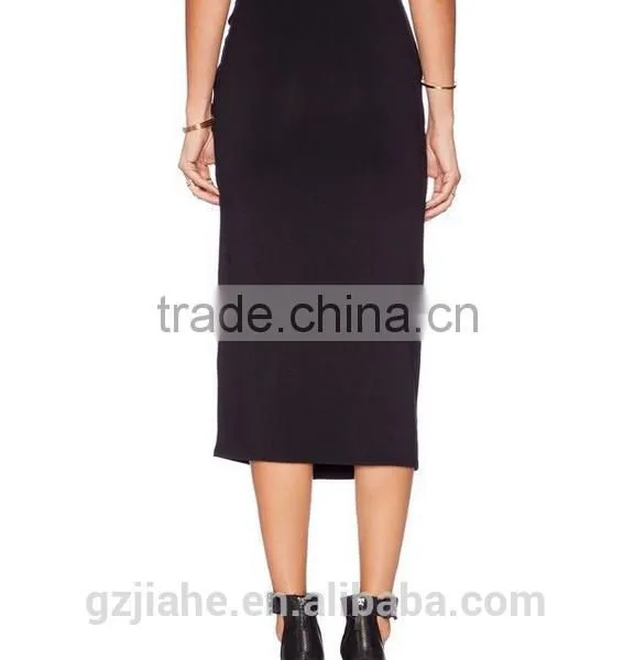 Elegant Lady Sexy Pencil Skirt Fold on Waist Fashion Midi Skirt Side Split Cut Out Slim Women Skirt photo-4
