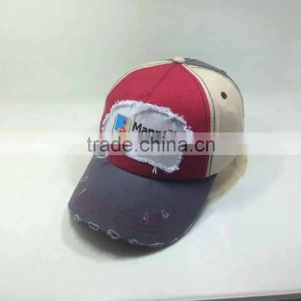 Custom Embroidery Patch Washed Distressed Baseball Cap photo-3