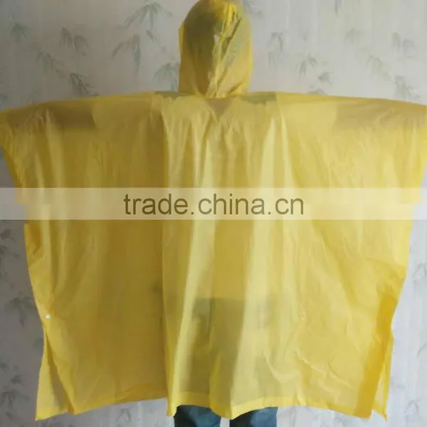 Yellow PEVA Poncho for Adult photo-3