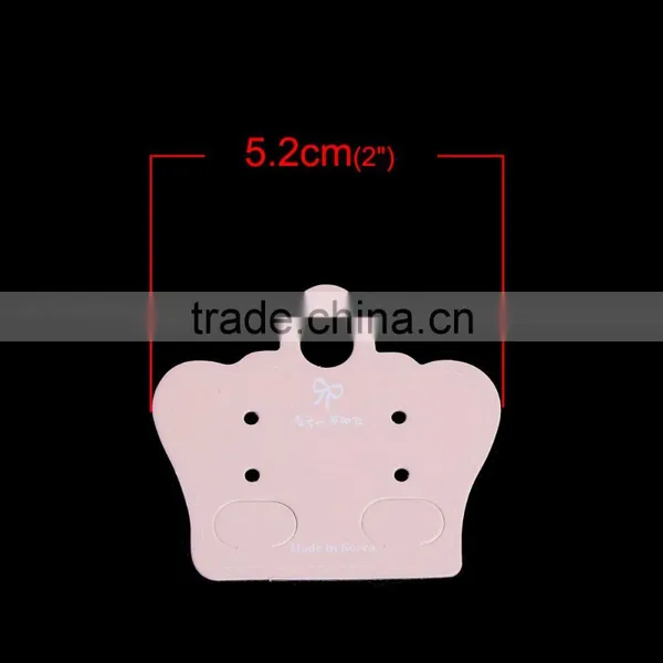 Paper Jewelry Display Card Crown Light Pink 5.2cm(2") x 4.8cm(1 7/8"), 1 Piece photo-2
