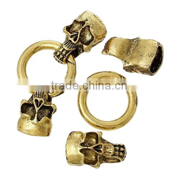 Hook Clasps For Leather Bracelet Skull Halloween Gold Tone 5.8cm x 25.0mm photo-3