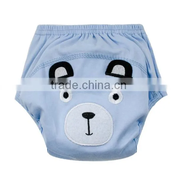 3 Layers Cartoon Faces Infant Baby Diaper Nappy Washable Pure Cotton Baby Cloth Diaper photo-2