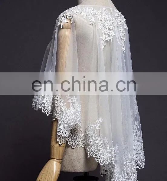 Lace Trim Wedding Veils 2017 Short Black Bridal Veil Wedding Accessories photo-3