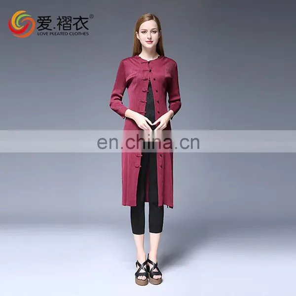 New European Style Coats Autumn Long Overcoat Ladies Without Clothes With Buttons photo-4