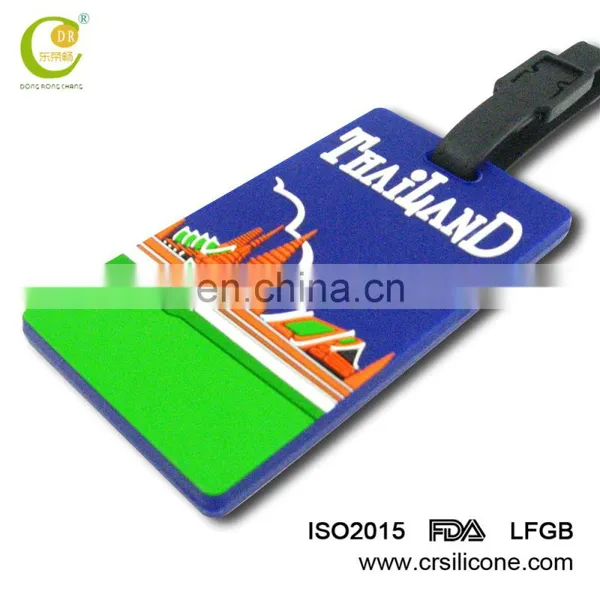 Silicone Luggage Tag Customized/ Aeroplane Flag Rubber Luggage Tag photo-5