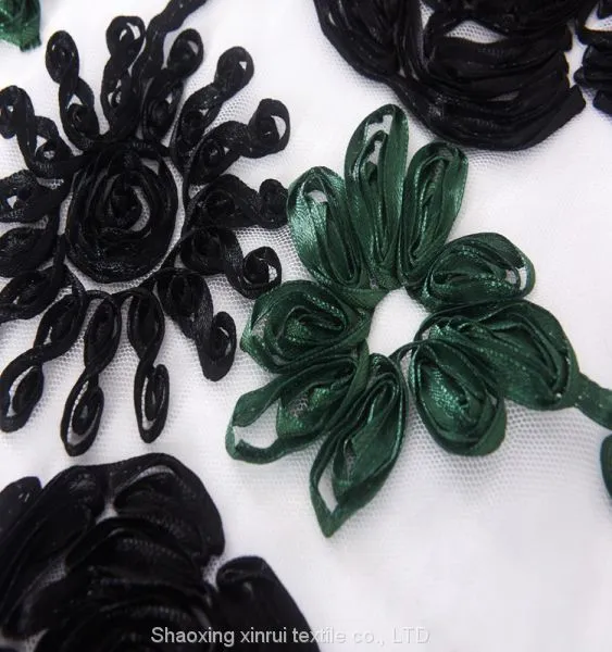 Ribbon 3d Embroidery Lace Fabric