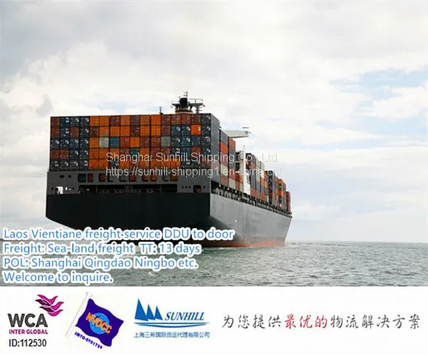 Shanghai to Laos Vientiane Sea Land Freight DDU to Door Logistics Service