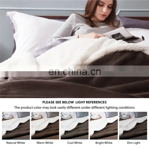Cheap Brown 100% Superfine Fiber Fleece Sherpa Blanket For Sale photo-3