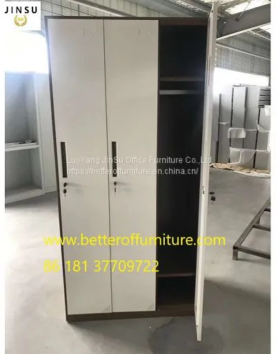 Staff 3 Door Steel Locker H1850XW900XD400mm Metal Furniture Wardrobe Storage Cabinet photo-3