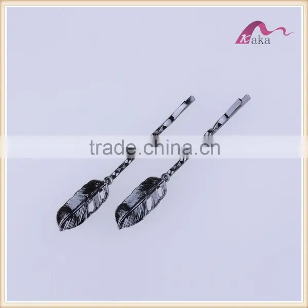 Yiwu Wholesaler Fashion Metal Leaf Shape Hair Clips in Bulk Girls Hair Clips for Gifts photo-3