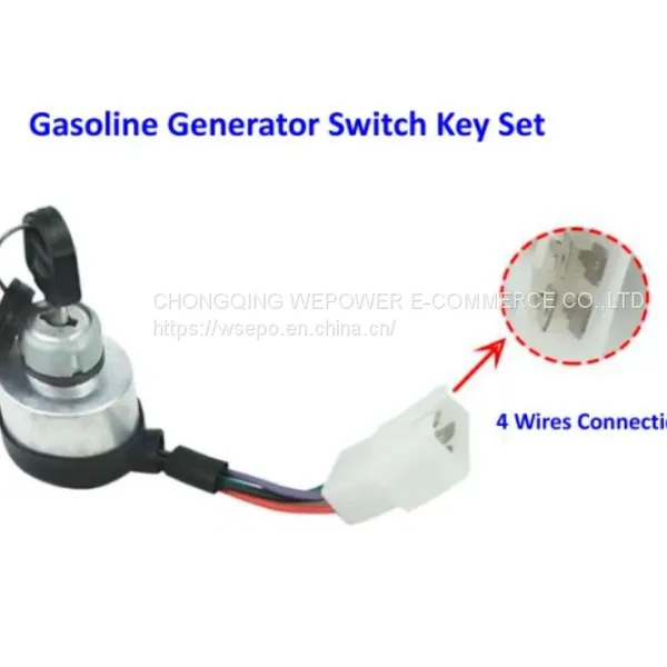 Gaosline Generator Electric Start Key Switch Set with 4 or 6 Wires 1kw-8kw Spare Parts