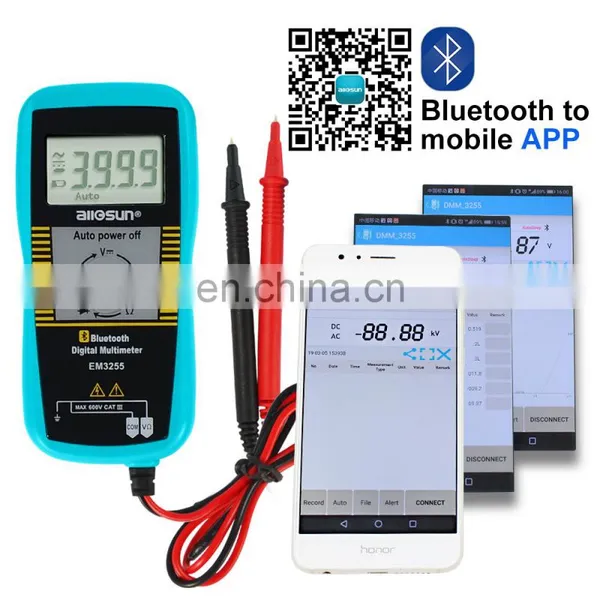 Allsun EM3255 Digital Multimeter With Use With Mobile App CAT III 600V Max. Reading 3999 Auto Power Off photo-2