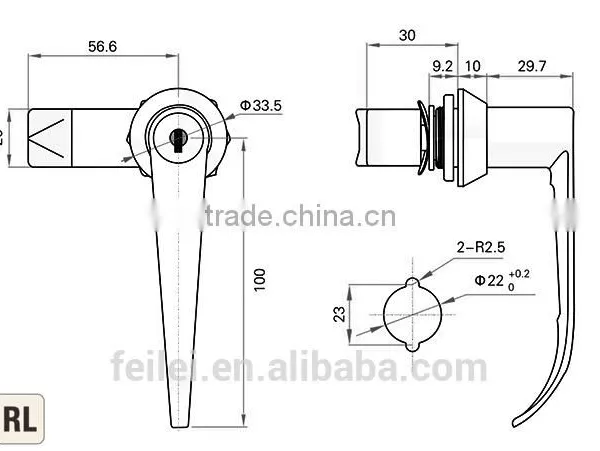 2015 FEILEI MS301-2 China Manufacturer Metal High Sercurity Industry Door Lock L Handle Lock Best Price photo-6