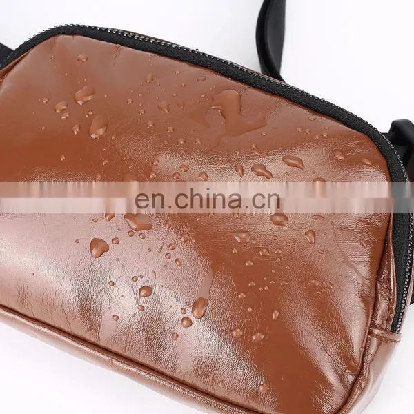 Waterproof PU Leather Adjustable Buckle Belt Bags Outdoor Fitness Gym Cycling Running Crossbody Chest Travel Bags For Women photo-5