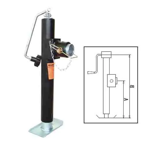 Weld-On 5000 Lb Trailer Jack Tubular Swivel Top Wind Trailer Jack Pipe Mount