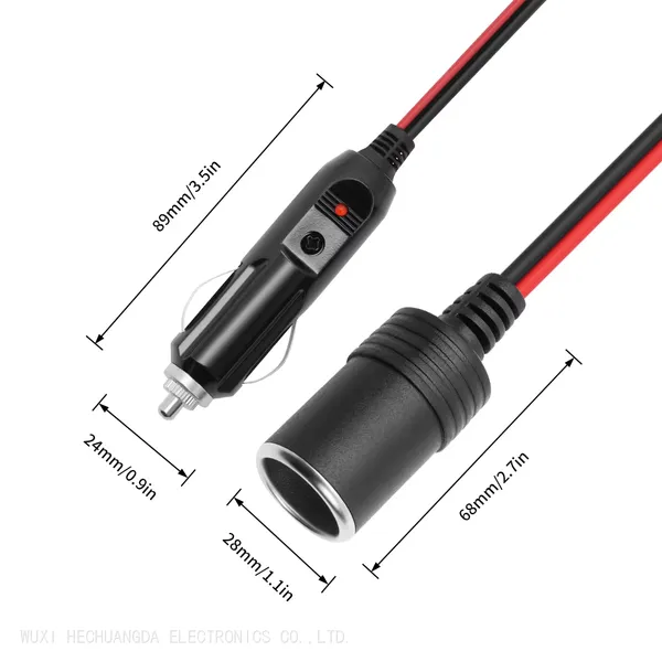 Dual Switch Cigarette Lighter Plug 12V/24V 10A Cigarette Lighter Adapter Connector