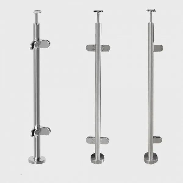Poteau de balustrade en verre design mince pour garde-corps contemporains