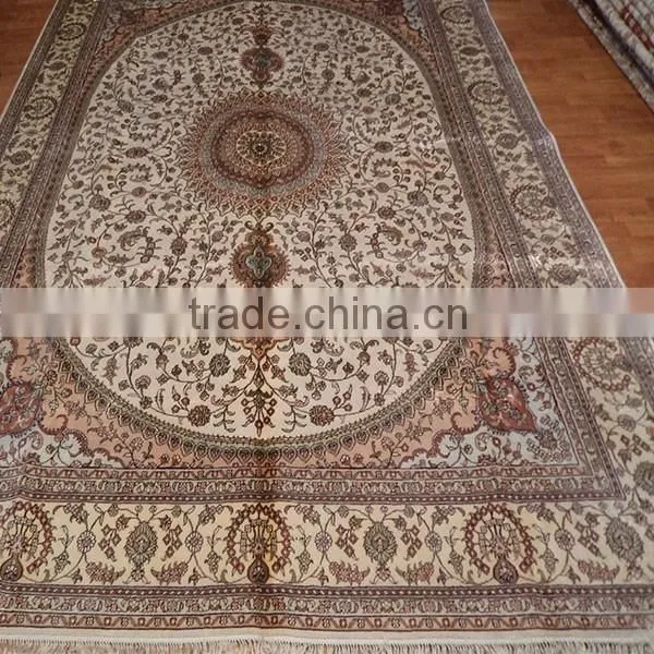 Chinese Handwoven Cotton and Silk Carpet Turkish Carpet Prayer Mat 8x10 ft photo-6
