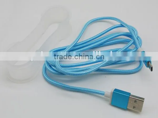 High Quality Micro USB Tough Flat Nylon Braided USB Data Sync Charger Cable For Android photo-2