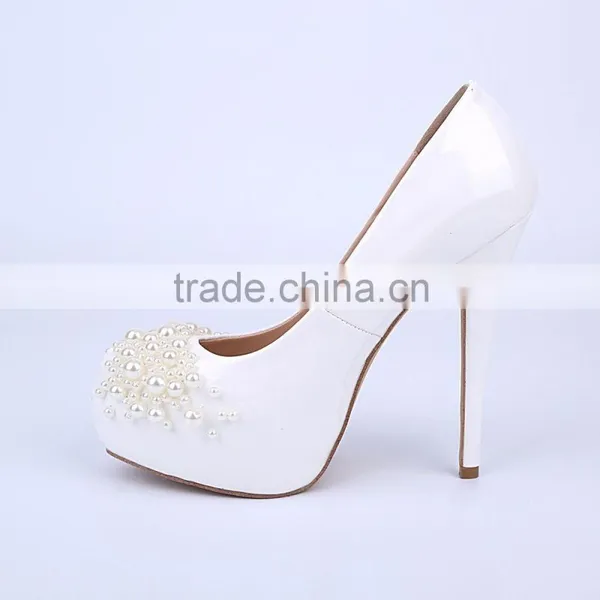 Wedding Shoes Sky-high Round Toe Platform Girl High Heels Women Pumps Shoes photo-4