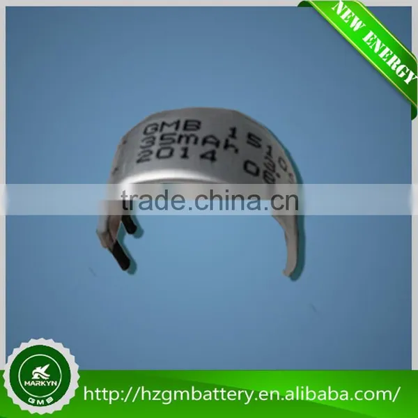 China Factory Custom Battery / Custom 3.7V 50mAh Shape Battery for Wearable Devices GMB490722 photo-3