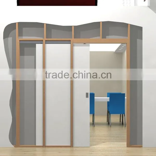 Interior Cheap Sound Insulated Wooden Glass Pocket Door From China photo-3