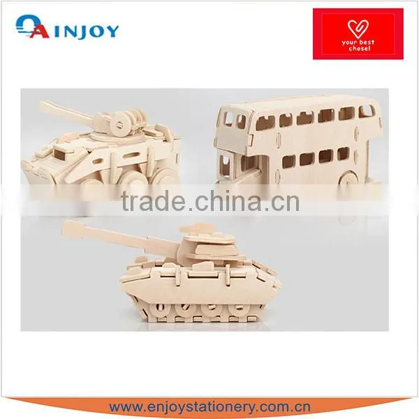 3D DIY TOY Wood Puzzle,Car and Helicopter