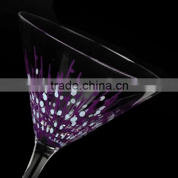 Purple Unique Design Leadfree Crystal High Quality Customized Clear Martini Cocktail Glass photo-3