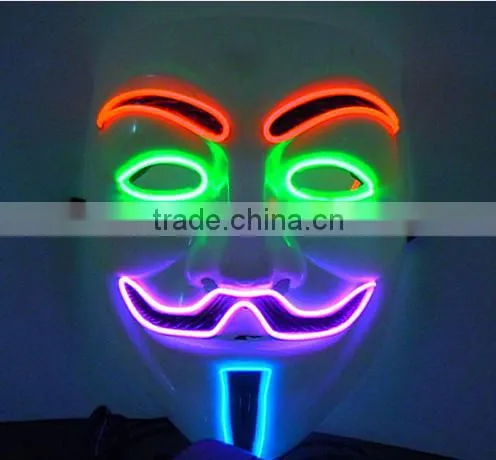 Wholesale EL Party Led Mask Pvc Led Facial Halloween Mask photo-5