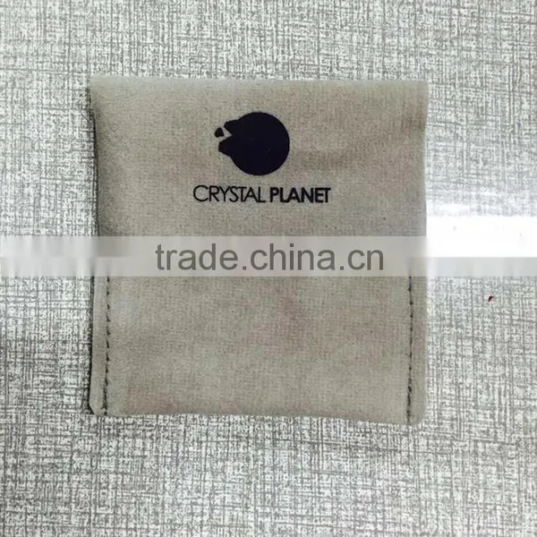 Customized Envelope Shape Velvet Bag for Jewelry With Customized Button Purple photo-3