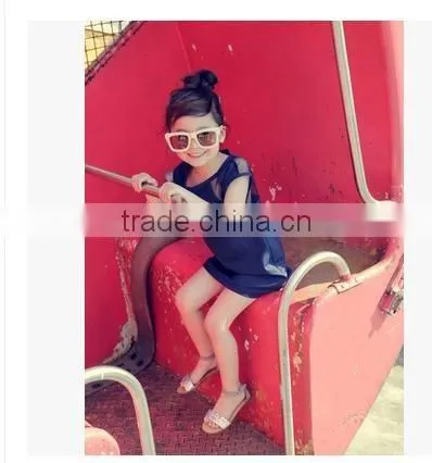 Kids Girls Dress Summer 2015 Lace Embroidery Dress Princess Rose Children Cotton Short Sleeved Dress photo-2