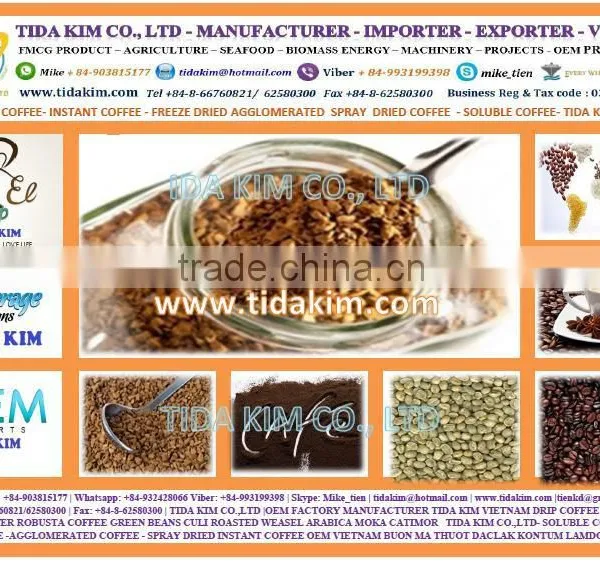 SPRAY DRIED INSTANT COFFEE 100%-FREEZE AGGLOMERATED ARABICA ROBUSTA VIETNAM SOLUBLE COFFEE - ROASTED COFFEE TIDA KIM OEM photo-5
