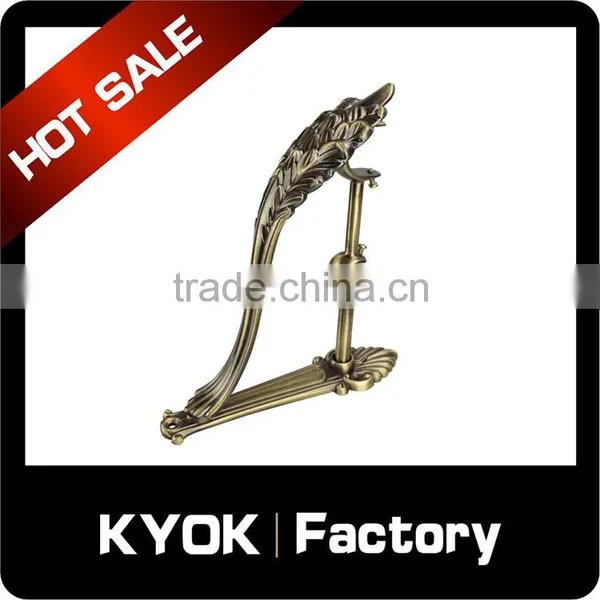 KYOK Golden Black Decor Adjustable Curtain Rod Accessories,16/19/22mm Metal Side Curtain Bracket,best Price Curtain Rod Bracket photo-3