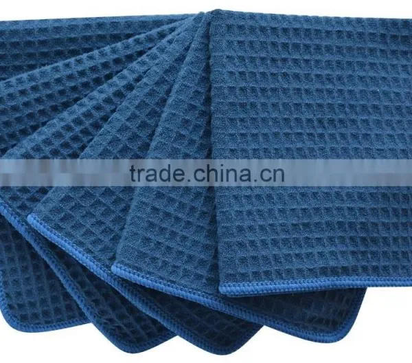 Sinland Microfiber Waffle Weave Kitchen Towels Dish Cloth 16inch X 24inch Navy Blue photo-4