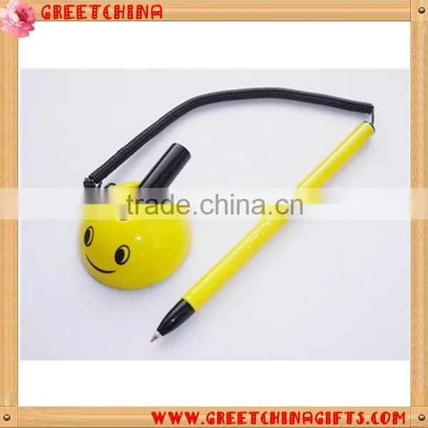 Round Smile Face Base Plastic Table Pen Desk Pen photo-5