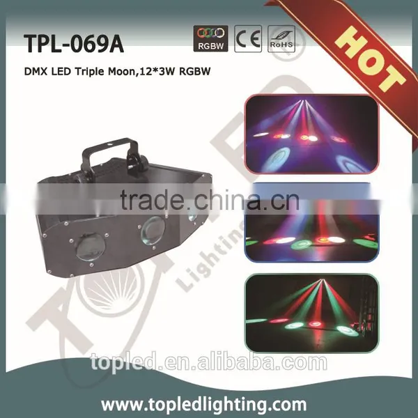 2015 hot dj equipment dmx led triple moon effect light high brightness disco light for bars