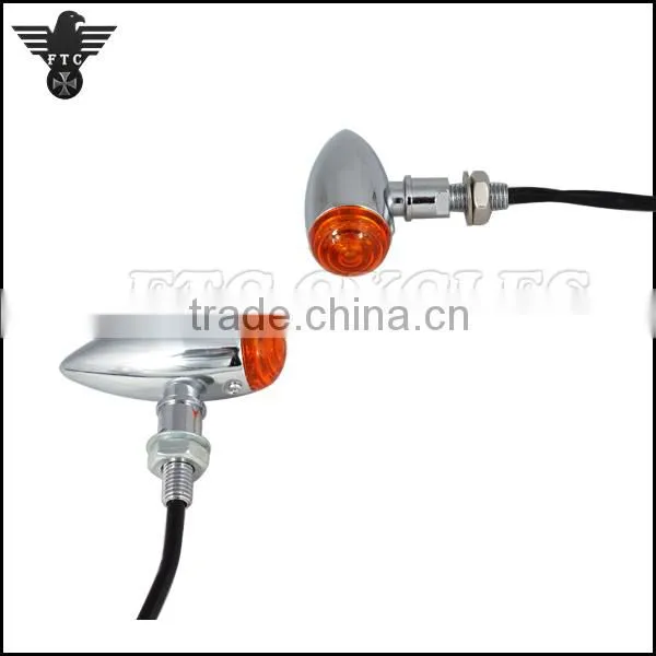 Antique Style Chrome Bullet LED Winker Turn Light for Triumph Scrambler photo-3