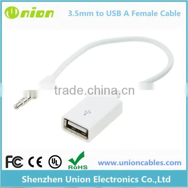 3.5mm Male AUX Auxiliary Audio Plug Jack to USB Cord