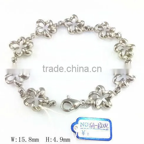 B004 2013 Top Sale Jewelry, Stainless Steel Flower Bracelet