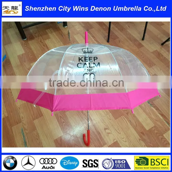 Wholesale Printed China Transparent Umbrellas With Plated Iron Ribs and Stick photo-5