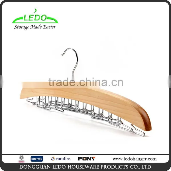 Multifunctional Lotus Wood Hangers for Tie and Belt With 24 Hooks