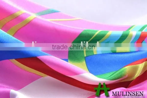 Mulinsen Textile Printing With Twist Heavy Weight Polyest Satin Fabric photo-4