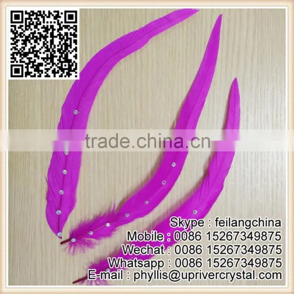 Wholesale Cheap Diamond Rooster Tail Feather For Top Selling photo-2