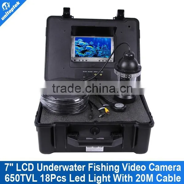 HD CCTV Underwater 7" TFT LCD Screen Pan Tilt SONY 650TVL Camera Night Vision 20M Cable Rotate At 360 Degree Fish Finder Camera