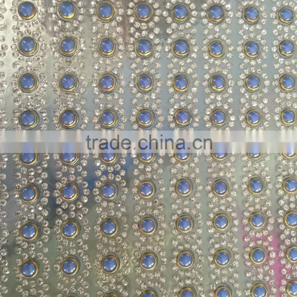 Ceramic Pearl With Stone Designed 24x40cm Back Glue Decorative Sheet for Shoes